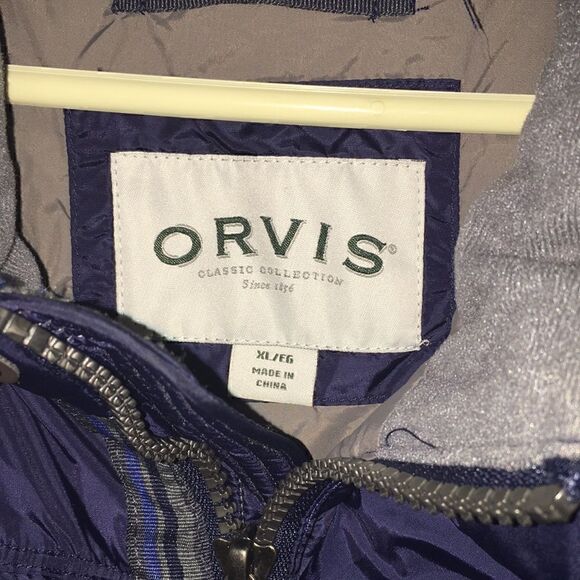 Orvis Hunter Puffy Classic Fit Blue Down fall full Zipper Gilet Vest jacket - Picture 2 of 5